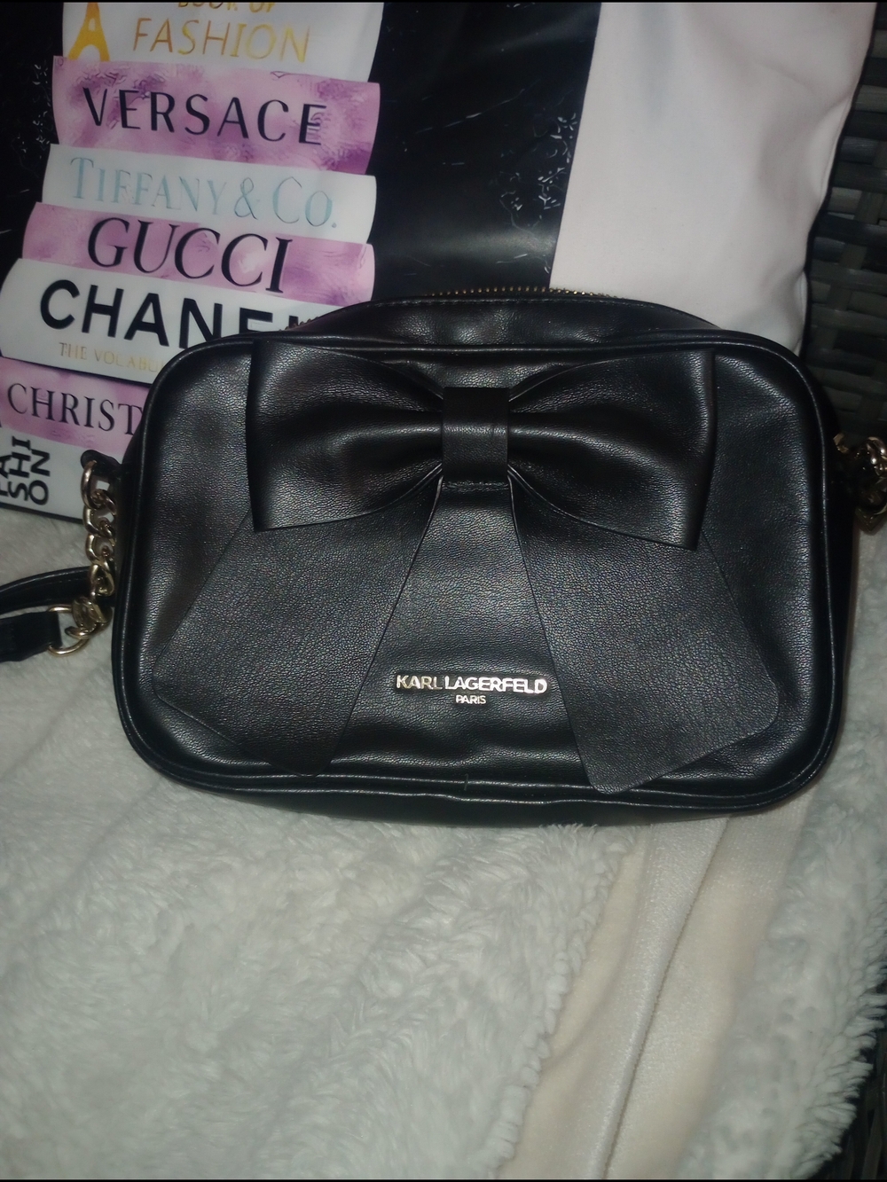 Karl Lagerfeld Kris Black Bow Crossbody Bag